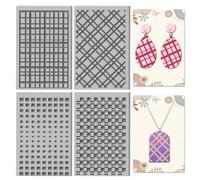 CHGCRAFT 4Pcs Modern Minimalist Plaid Graphics Polymer Clay Texture Sheet Stylish Lines Rubber Clay Texture Mat for Polymer Making Earrings Jewelry DIY Crafts 4 × 2.6 Inch