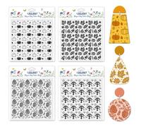 CHGCRAFT 4Pcs Pumpkin Maple Leaf Polymer Clay Texture Sheet Pinecone and Mushroom Autumn Silicone Clay Texture Mat for Polymer Clay Making Earrings Jewelry DIY Crafts 5.5 × 5.5 Inch