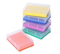 CHGCRAFT 5 Pack Tube Rack for 0.2ml Micro-Tubes 96 Positions Test Tube Rack with Cover Plastic Test Holder Rack Centrifuge Tube Holder for Chemistry Labortory Display