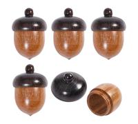 CHGCRAFT 5Pcs Wooden Acorn Box Jewelry Pendants Peru Autumn Acorn Charm with Screw cover Secret Canister Pendant for DIY Gift Jewelry Making Car Pendant Decorations