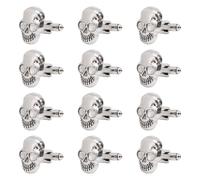 CHGCRAFT 6 Pairs Skull Cufflinks Skull Shape Studs Button for Shirt Alloy Skeleton Cufflinks for Men Antique Silver