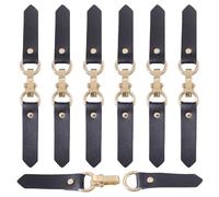 CHGCRAFT 6 Pcs Leather Toggle Closure Button Black Leather Snap Sew on Toggles Buttons Replacement for Coat Jacket Bags DIY Clothes Accessories