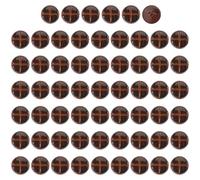 CHGCRAFT 60Pcs 20mm 1-Hole Plastic Buttons Half Round Plastic Imitation Leather Buttons Set for Variety Clothing Sewing DIY Craft Brown