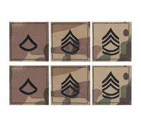 CHGCRAFT 6pcs 3 Styles Embroidered Rank Insignia Staff Sergeant Patch Army Rank Patches Polyester Epaulette Camouflage for Outdoor Adventure Role Play and Model Showcase, Teardrop, 2×2×0.2inch