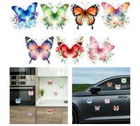 CHGCRAFT 7 Pcs Butterfly Car Stickers Self Adhesive Car Decals Flowers Stickers Waterproof Car Decal for Car Motorcycle Helmet Window Home Decor, 5.82×6 inch