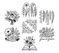 CHGCRAFT 7 Pcs Wildflowers Car Stickers Decals Bohemia Style Self Adhesive Reflective Vinyl Car Stickers Waterproof Decal for Motorcycle, Helmet, Window, Home Decor