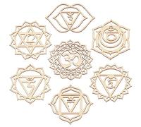 CHGCRAFT 7Styles 5.9Inch Sacred Geometry Wall Art Crystal Grid Board Yoga Wall Decor Wooden Wall Decoration with Lanyard for Bedroom Geometry Hanging Sculpture Home Decor
