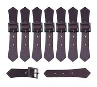 CHGCRAFT 8 Pcs Leather Toggle Closure Button Black Leather Snap Sew on Toggles Buttons Replacement for Coat Jacket Bags DIY Clothes Accessories