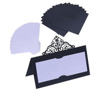 CHGCRAFT 80Pcs Lace Place Cards Black Wedding Name Cards Place Cards Paper Tented for Table Setting Birthday Decorations Party Reception