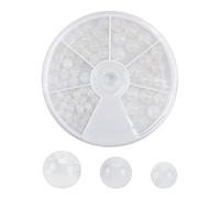 CHGCRAFT 82Pcs 3Sizes 4mm 6mm 8mm Selenite Round Beads Round Spacer Loose Stone Beads Polished Selenite Bead for Craft DIY Bracelet Earring Keychain,White