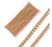 CHGCRAFT 9.84 Yards Cones Chain Sew on Trim Rectangle Plastic Beaded Trimming Rhinestones Chain for Sewing Crafts DIY Decoration Costume Accessories, Gold, 0.31x 0.16inch