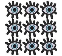 CHGCRAFT 9Pcs Lucky Evil Eye Iron On Patches Stick On Patch Costume Accessories Evil Eye Appliques for Jacket Jeans Quilt Backpack Black 2.95x2.6x0.06in