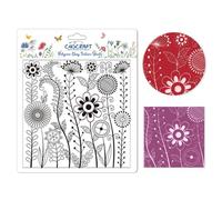 CHGCRAFT Abstract Wildflowers Polymer Clay Texture Sheets Geometric Flowers Silicone Texture Stamp Clay Texture Mat Modeling Pattern Pad Texture Sheets for Jewelry Clay Earrings Tools, 5.5x5.5 inch