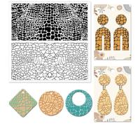 CHGCRAFT Alligator Leather Cracks Polymer Clay Texture Sheets Flaw Silicone Texture Stamp Clay Modeling Pattern Pad Texture Sheets for Polymer Clay Making Earrings Jewelry