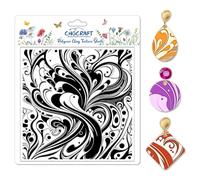 CHGCRAFT Artistic Pattern Polymer Clay Texture Sheets Fumes Silicone Stamp Water Flow Clay Texture Mat Modeling Pattern Pad for Jewelry and Clays Earrings Tools, 5.5x5.5 inch