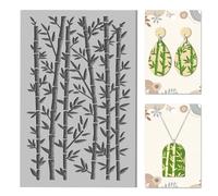 CHGCRAFT Bamboo Plant Leaves Clay Texture Mat Polymer Clay Molds DIY Clay Texture Tools for Clay Pottery Earring Jewelry Making Stamp Engraving Machines, Bamboo, 3.9x2.6x0.1inch