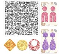 CHGCRAFT Bohemian Graphics Silicone Texture Stamp Polymer Clay Molds DIY Clay Texture Tools for Clay Pottery Earring Jewelry Making Stamp Engraving Machines, Rainbow, 5.5x5.5inch