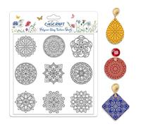 CHGCRAFT Bohemian Round Pattern Polymer Clay Texture Sheets Mandala Pattern Silicone Texture Stamp Single Image Textures Mat Modeling Patterns Pad for Jewelry and Clays Earrings Tools, 5.5x5.5 inch