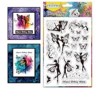 CHGCRAFT Butterfly Fairy Magic Vine Spring Clear Stamp Silicone Clear Stamps for DIY Scrapbooking Photo Album Decorative Cards Making, 6.3x4.3inch