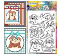 CHGCRAFT Cartoon Cute Sea Animals Clear Stamps Otter Transparent Stamps Silicone Clear Stamp Seals for DIY Scrapbooking Photo Album Decoration, 4.3×6.3 inch