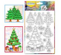 CHGCRAFT Christmas Element Clear Stamps Christmas Tree Lights Transparent Stamps Silicone Clear Stamp Seals for Carding Making DIY Scrapbooking Photo Album Decoration, 4.3x6.3 inch