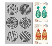 CHGCRAFT Circles Polymer Clay Texture Sheets Artistic Pattern Texture Stamp Sheets Clay Texture Mat Rubber Modeling Pattern Pad Texture Sheets for Polymer Clay Jewelry and Clay Earrings Tools
