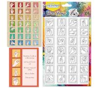 CHGCRAFT Clear Stamps Hand Gesture Icons Transparent Stamps Sign Language Silicone Clear Stamp Seals for DIY Scrapbooking Photo Album Decoration, 4.3x6.3 inch