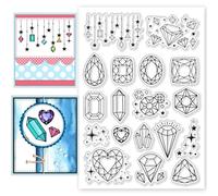 CHGCRAFT Diamonds Gemstones Star Clear Silicone Stamps Transparent Craft Stamps, for DIY Scrapbooking Card Making Photo Album Paper Craft Decor 4.3x6.3 Inch