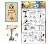 CHGCRAFT Direction Sign Clear Stamps Signboard Transparent Silicone Stamps for Card Making Silicone Clear Stamp Seals for Cards Stamp Making DIY Scrapbooking Photo Journal Album