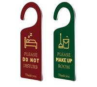 CHGCRAFT Do Not Disturb Sign Door Hanger Sign 2 Pack Please Do Not Disturb and Welcome Make Up Room Acrylic Notice Door Hanger Sign Door Handle Decorations Sign for Hotel Cleaning