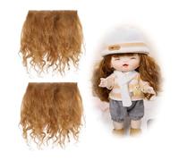 CHGCRAFT Doll Hair Wefts for Making Dolls Hair and Figurine Wigs DIY Making Accessories for Dolls DIY Wig Doll Make (Dark Golden)