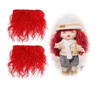 CHGCRAFT Doll Hair Wefts for Making Dolls Hair and Figurine Wigs DIY Making Accessories for Dolls DIY Wig Doll Make (Bright Red)