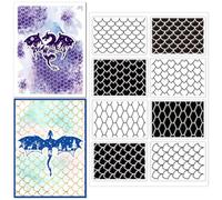 CHGCRAFT Dragon Scales Clear Stamps Fish Scales Background Silicone Stamps for Card Making DIY Scrapbooking Photo Album Decoration, 4.3x6.3inch
