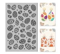 CHGCRAFT Easter Eggs Pentagram Stars Clay Texture Mat Polymer Clay Molds DIY Clay Texture Tools for Clay Pottery Earring Jewelry Making Stamp Engraving Machines, Eggs, 3.9x2.6x0.1inch