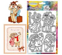 CHGCRAFT Elderly Love Clear Stamps Interesting Elderly People Pattern Silicone Stamp Seal for DIY Scrapbooking and Card Making Paper Craft Decor 6.3 × 4.3 Inch