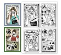 CHGCRAFT Fashion Lady Clear Stamps Modern Woman Stamps Silicone Clear Stamp Seals for DIY Scrapbooking Photo Album Decoration, 4.3x6.3inch