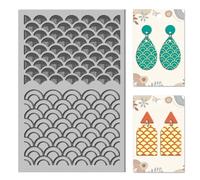 CHGCRAFT Fish Scale Pattern Clay Texture Mat Polymer Clay Texture Sheets DIY Tools for Clay Pottery Earring Jewelry Making Stamp Engraving Machines, Figure of Fish Scale, 3.9x2.6x0.1inch
