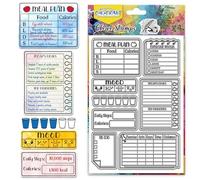 CHGCRAFT Fitness Plan Clear Stamps Planning Transparent Stamps Silicone Clear Stamp Seals for Carding Making DIY Scrapbooking Photo Album Decoration, 4.3x6.3 inch