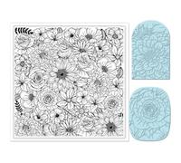 CHGCRAFT Flowers Background Silicone Texture Stamp Clay Modeling Pattern Pad Texture Sheets for Polymer Clay Making Earrings Jewelry, 5.5x5.5inch