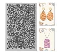 CHGCRAFT Flowers Clay Texture Mat Clay Modeling Pattern Pad Leaves Texture Sheets for Polymer Clay Making Earrings Jewerly Tools, 4×2.6 inch