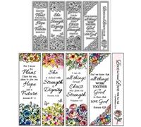 CHGCRAFT Flowers Clear Stamps Bible Transparent Stamps Bookmarks Silicone Clear Stamp Seals for DIY Scrapbooking Photo Album Decoration, 5.83×8.27 inch