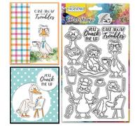 CHGCRAFT Funny Duck Clear Stamps Transparent Stamps Painting Duck Silicone Clear Stamp Seals for Carding Making DIY Scrapbooking Photo Album Decoration, 4.3x6.3 inch