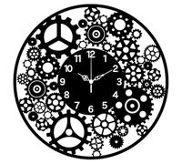CHGCRAFT Gear Pattern Wall Clock 12 Inch Punk Style Non-Ticking Clocks Round Wall Hanging Clock Battery Operated for Bedroom Living Room Kitchen Office