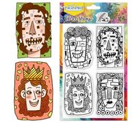 CHGCRAFT Graffiti Characters Pattern Clear Stamps Transparent Funny Abstract Faces Silicone Stamp Seal for DIY Scrapbooking and Card Making Paper Craft Decor 6.3 × 4.3 Inch