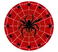 CHGCRAFT Halloween Spider Pattern Wall Clock 12 Inch Non-Ticking Spider Web Clocks Round Wall Hanging Clock Battery Operated for Bedroom Living Room Kitchen Office