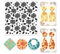 CHGCRAFT Hydrangea Texture Polymer Clay Texture Sheets Flowers Leaves Pattern Silicone Texture Stamp Clay Modeling Pattern Pad Texture Sheets for Polymer Clay Making Earrings Jewelry