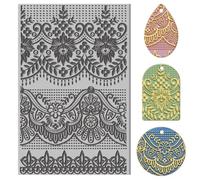 CHGCRAFT Lace Clay Texture Mat Embroidery Pattern Clay Modeling Pattern Pad Texture Sheets for Polymer Clay Making Earrings Jewelry, 4x2.6inch