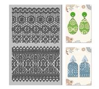CHGCRAFT Lace Clay Texture Mat Vintage Modeling Pattern Pad Texture Sheets Mat Pattern for Making Earrings Jewelry Stamp Engraving Machines DIY Crafts, Stripe, 3.94x 2.56x 0.12inch