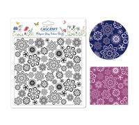 CHGCRAFT Lace Flowers Polymer Clay Texture Sheets Geometric Flowers Silicone Texture Stamp Clay Texture Mat Modeling Pattern Pad Texture Sheets for Jewelry and Clay Earrings Tools, 5.5x5.5 inch
