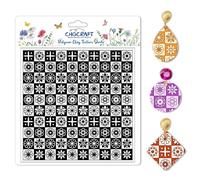 CHGCRAFT Lattice Pattern Polymer Clay Texture Sheets Geometric Flowers Silicone Texture Stamp Clay Texture Mat Modeling Pattern Pad Sheets for Jewelry and Earrings Tools, 5.5x5.5 inch